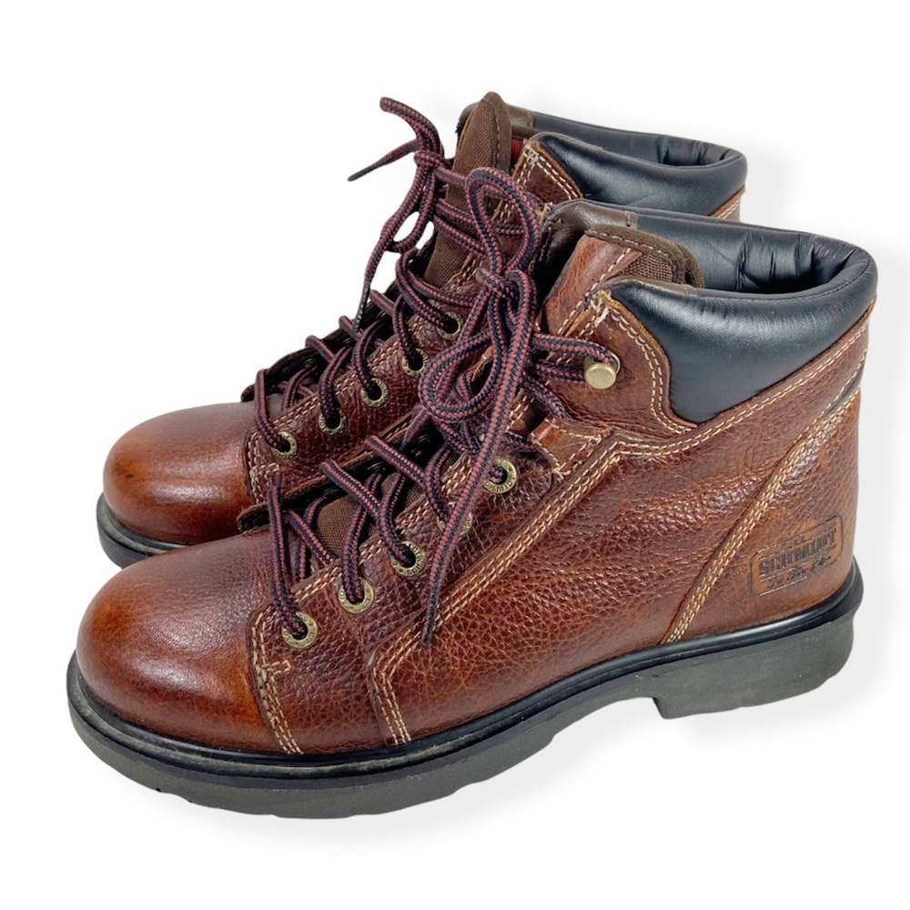Schmidt women's size 7.5 M Lace brown leather boots